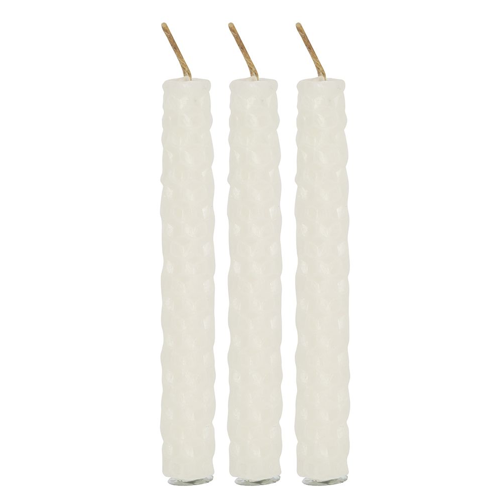 Pack of 6 Cream Beeswax Spell Candles