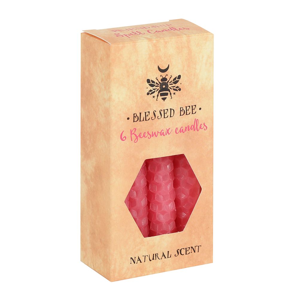 Pack of 6 Pink Beeswax Spell Candles