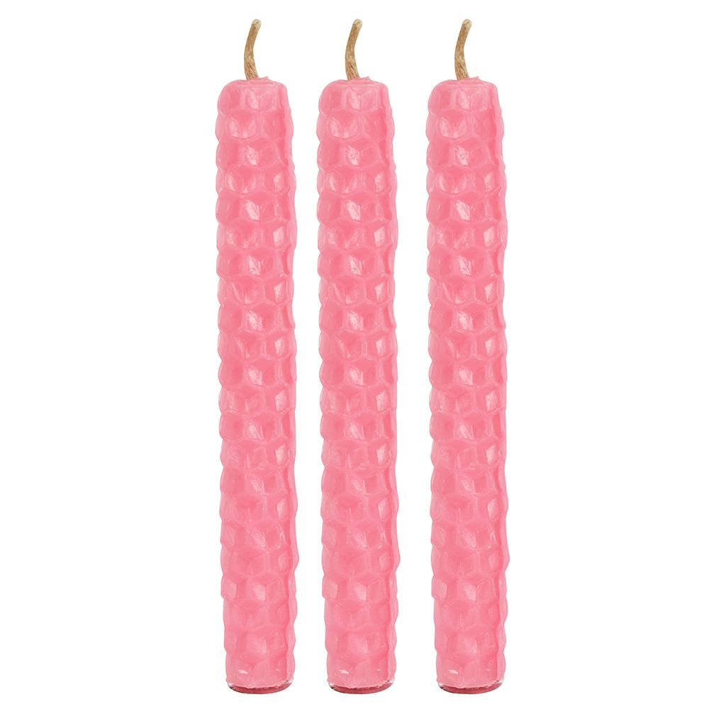 Pack of 6 Pink Beeswax Spell Candles