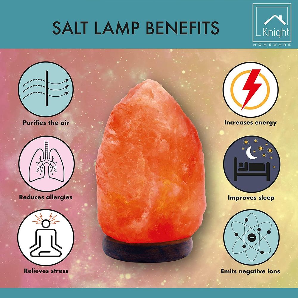 Himalayan Natural & Handicraft Salt Lamp Healing Rock-Bulb Wooden Base (7-10 Kg)